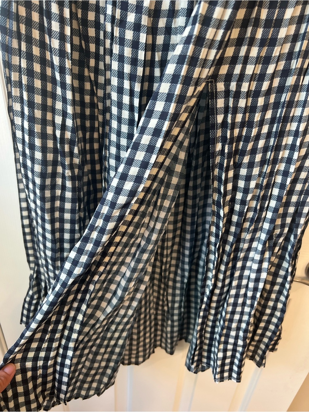Rixo Tina Navy Gingham Midi Skirt XL - Picture 9 of 16